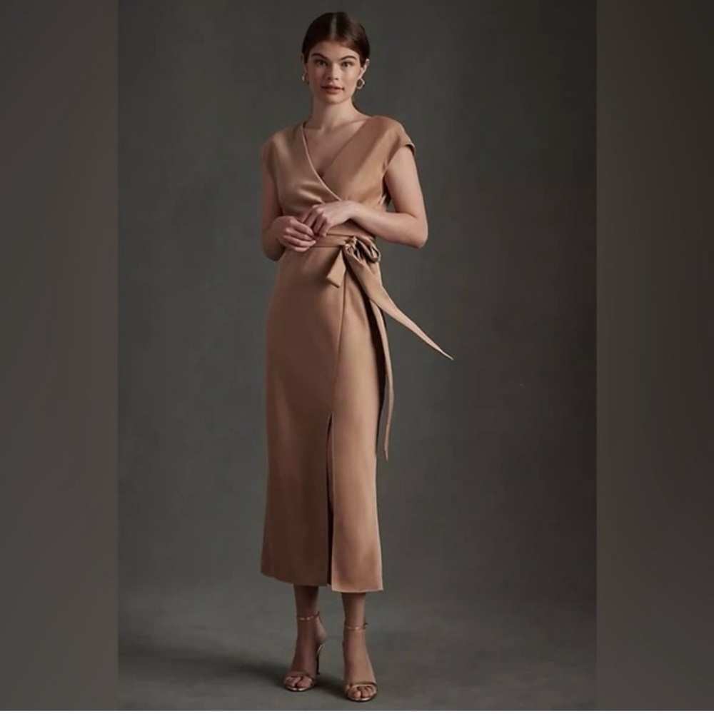 BHLDN tan midi dress